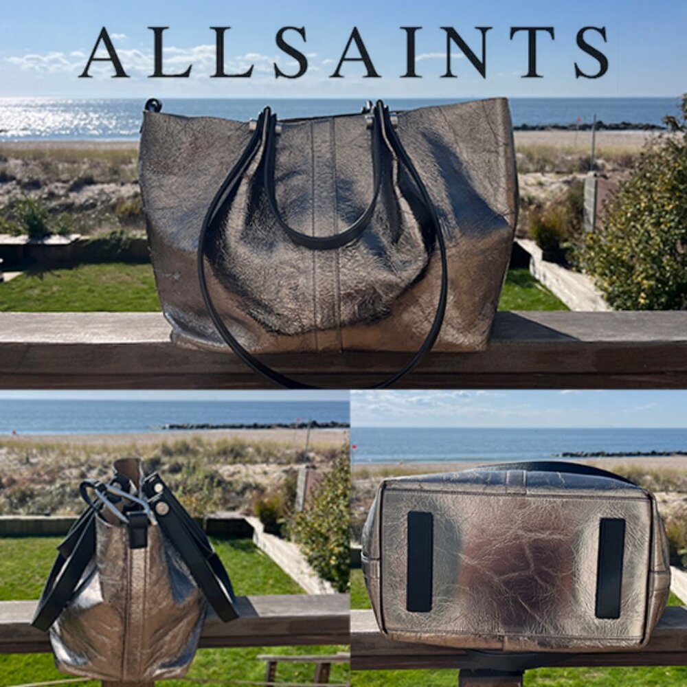 OBO. Allsaints. Allington Metallic Leather Tote